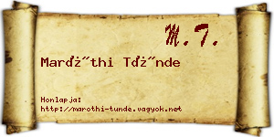 Maróthi Tünde névjegykártya